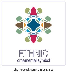 Colored mosaic ethnic ornament symbol