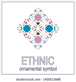 Colored mosaic ethnic ornament symbol