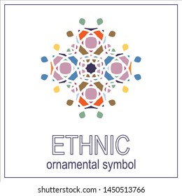Colored mosaic ethnic ornament symbol