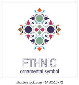 Colored mosaic ethnic ornament symbol