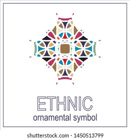 Colored mosaic ethnic ornament symbol