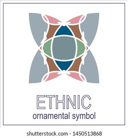 Colored mosaic ethnic ornament symbol