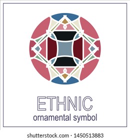 Colored mosaic ethnic ornament symbol