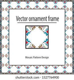 Colored mosaic frame  geometric texture