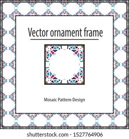 Colored mosaic frame  geometric texture