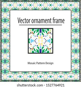 Colored mosaic frame  geometric texture