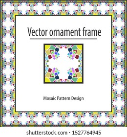 Colored mosaic frame  geometric texture