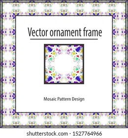 Colored mosaic frame  geometric texture