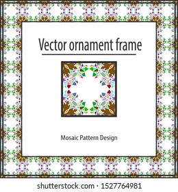 Colored mosaic frame  geometric texture