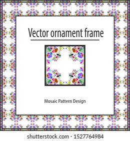 Colored mosaic frame  geometric texture