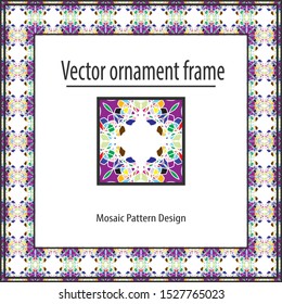 Colored mosaic frame  geometric texture