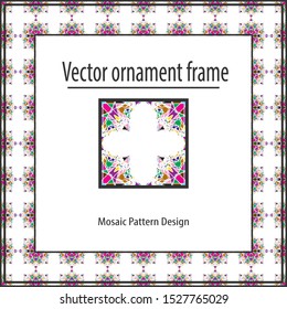 Colored mosaic frame  geometric texture