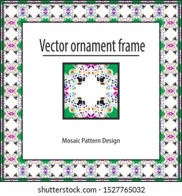 Colored mosaic frame  geometric texture