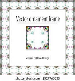 Colored mosaic frame  geometric texture