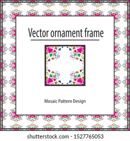 Colored mosaic frame  geometric texture