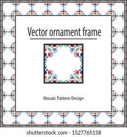 Colored mosaic frame  geometric texture