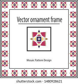 Colored mosaic frame,vector pattern decor
