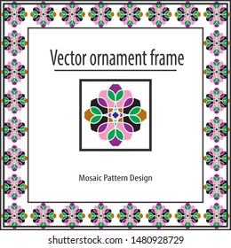 Colored mosaic frame,vector pattern decor