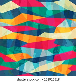 colored mosaic seamless pattern with grunge effect