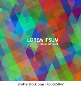 Colored mosaic of triangles. Vector