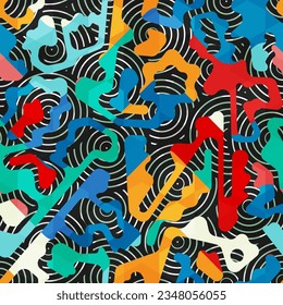Colored mosaic vector seamless pattern