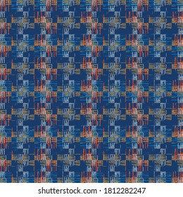 Colored Mottled Textured Checked Pattern