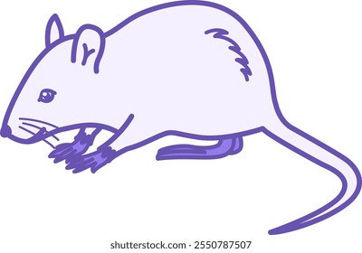 Icono de ratón coloreado. Ilustración vectorial. Roedor, mamífero. Rata, Gerbil. Concepto de animales domésticos