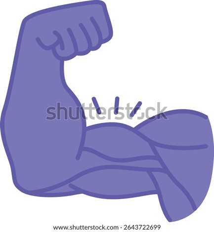 Colored Muscle Icons. Vector Illustration. Human Body Organ Consisting of Tissue and Capable of Contraction. Strong Arm, Biceps. Concept Anatomy