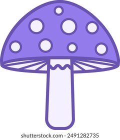 Colored Mushroom Icon. Toadstool Mushroom Vector Icon. Camping and Tourism Concept