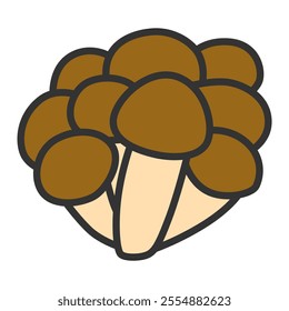 Colored mushroom single item icon Bunashimeji