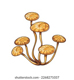 colored mushrooms and twigs white background. Pattern for fabric, wrapping paper, wallpaper. Vector illustration.