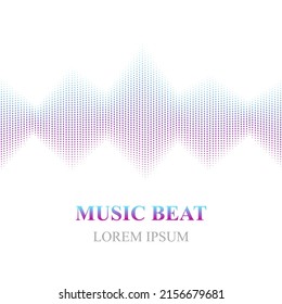 Colored music beat. Abstract audio equalizer technology. Sound Wave. Isolated on white background. Space For Text. Vector illustration.