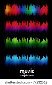 colored music spectrum set