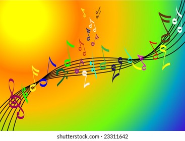 Colored music theme vector