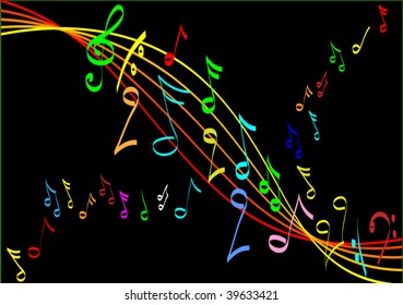 Colored music theme vector