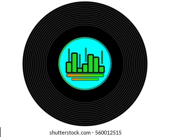 Colored music vinyl record