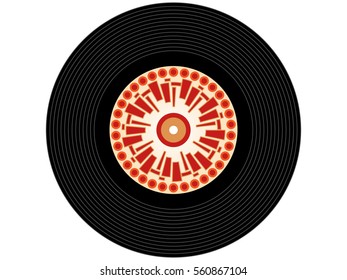 Colored music vinyl record