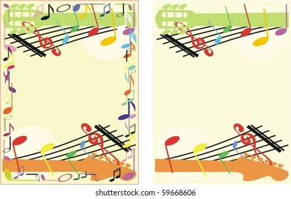 colored musical frame/vector
