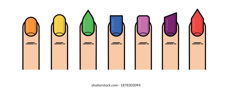 COLORED NAIL STYLES FOR MANICURE