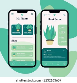 Farbige natürliche mobile App ui mock up-Vorlage Vektorgrafik