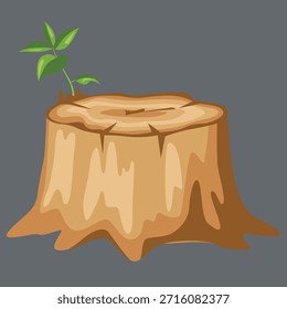 Colored nature background cut stump icon design