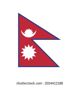 Bandera de Nepal de colores. Ilustración vectorial de la bandera de Nepal circular