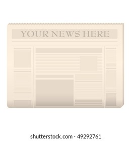 Colored newspaper template to your own news over white