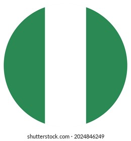 Colored Nigeria flag. Vector illustration of circle Nigeria flag