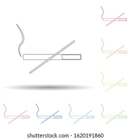 Colored no smoking sign in multi color style icon. Simple thin line, outline vector of web icons for ui and ux, website or mobile application