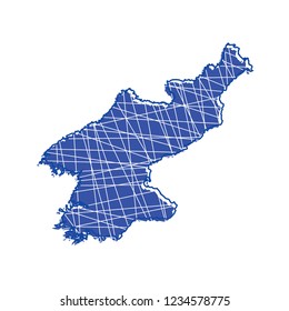 colored North Korea map