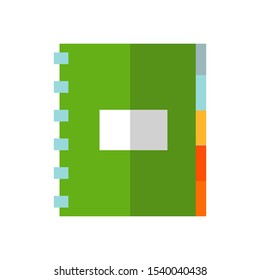 Colored notebook icon. Organiser. Ledger. In vector.