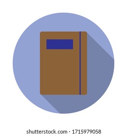 colored notebook long shadow icon. Simple color vector of web icons for ui and ux, website or mobile application