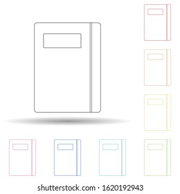 Colored notebook in multi color style icon. Simple thin line, outline vector of web icons for ui and ux, website or mobile application