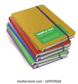 colored notebooks mock-up. vector illustration